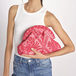 clutch in spugna dipinta a mano PM-25E18-R R 05 RED le daf 