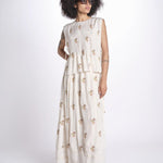 top con ricamo fiorellini e nervature SOFIA LVSSS2026208 BEIGE lug von siga 