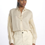 Camicia lino punto smoke 9451R 13125 150 pomandère 