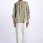 GEMMA camicia con rouches M27D0GEMMAT0278 FANGO massimo alba 