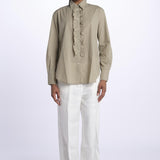 GEMMA camicia con rouches M27D0GEMMAT0278 FANGO massimo alba 
