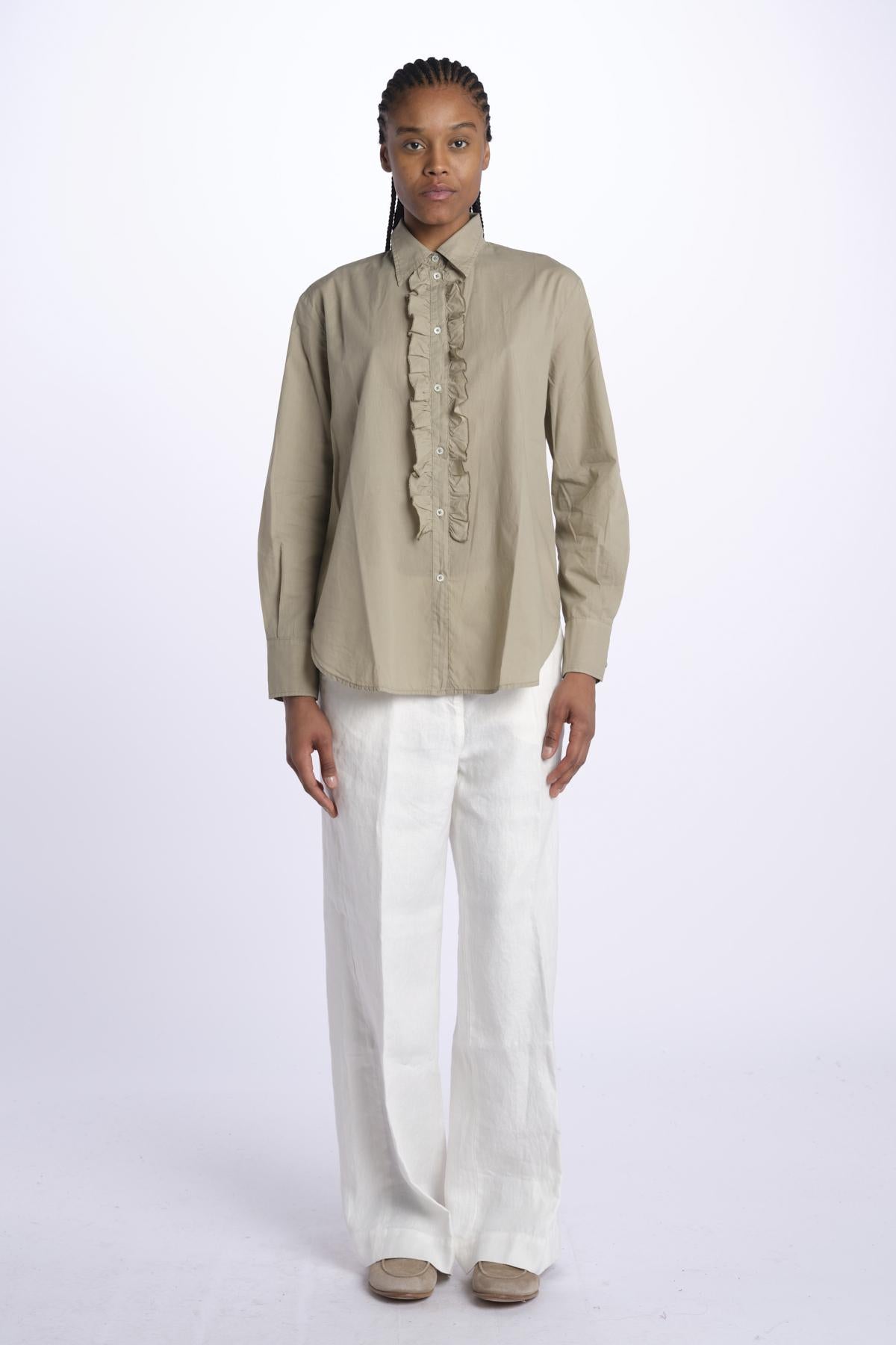 GEMMA camicia con rouches M27D0GEMMAT0278 FANGO massimo alba 