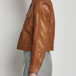 giacca in pelle beige GRANT MARRONE masscob 