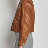 giacca in pelle beige GRANT MARRONE masscob 