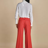 pantalone cropped con risvolto in gabardina MELODIA 652339 38 quelledue 