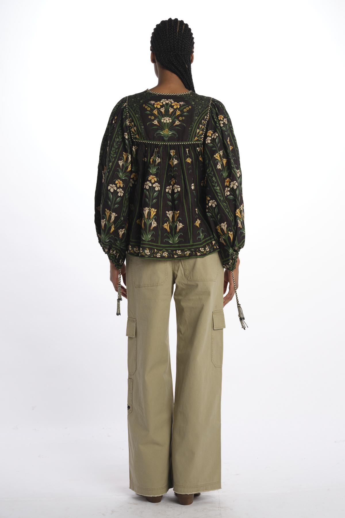 Camicia FLOWERS ARCH stampa fiori 337183 BLACK farm rio 
