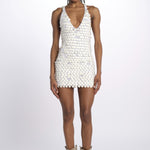 Mini abito JOLIE con paillettes JOLIE WHITE boheme couture 