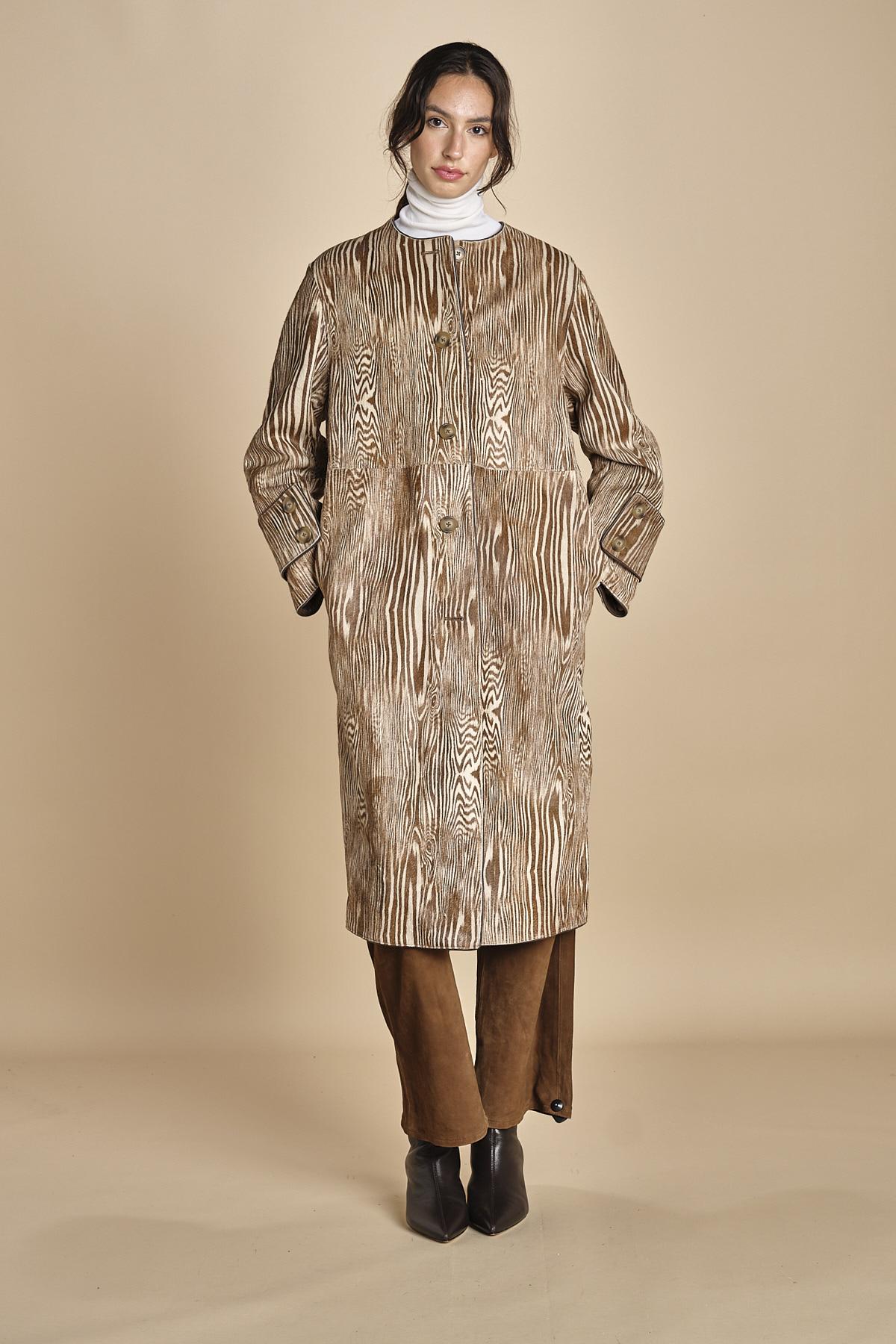 cappotto in cavallino zebrato ZELLEA MOIRE malina 