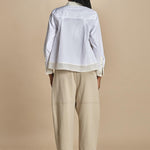 LS SHIRT W FLOUNCE camicia con bordi a contrasto 21705LCE WH100 WHITE phillip lim 