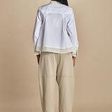 LS SHIRT W FLOUNCE camicia con bordi a contrasto 21705LCE WH100 WHITE phillip lim 