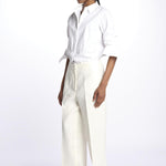 SABINA pantalone con elastico invita  in lino SABINA 352 BIANCO quelledue 