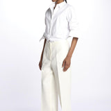 SABINA pantalone con elastico invita  in lino SABINA 352 BIANCO quelledue 