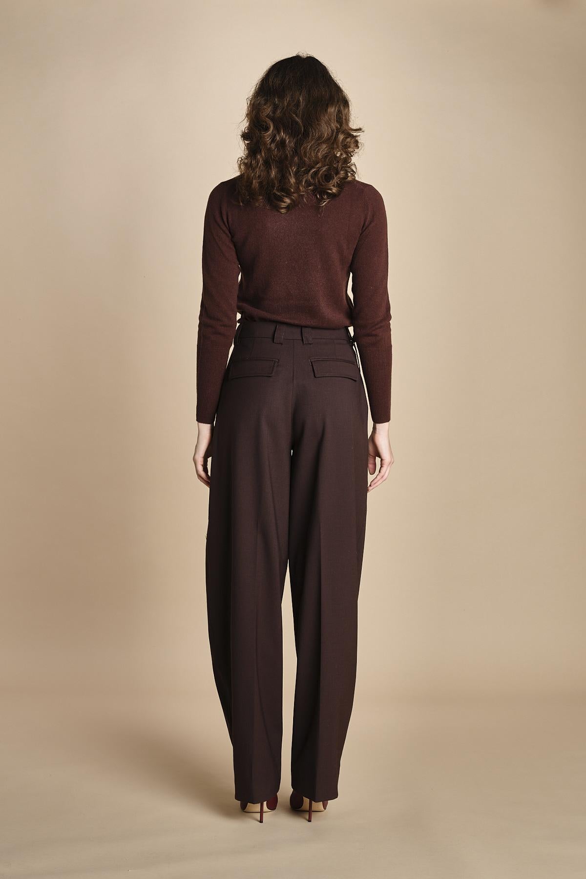 pantalone largo stretto sul fondo CARA TLW03116W0206ABTPB BROWN T0215 the latest 