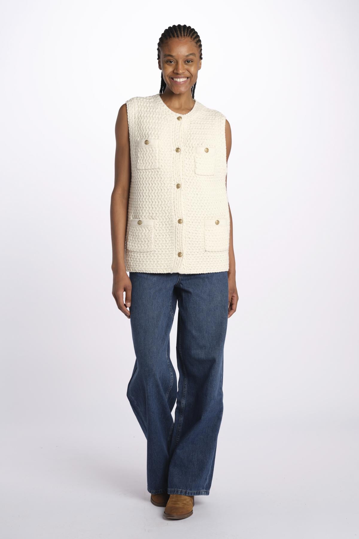 Gilet lungo uncinetto ELISABETH ECRU003 vanessa bruno 
