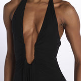 Abito JENNIFER lungo scollato jersey JAS24DR098 BLACK misha 