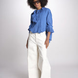 camicia con rouge POEMA SH005 BLUE laurence bras 