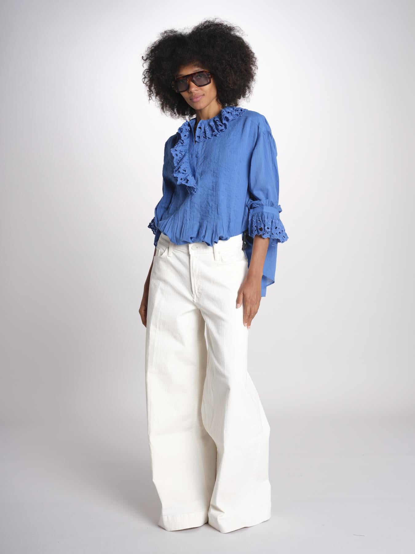 camicia con rouge POEMA SH005 BLUE laurence bras 