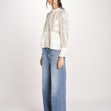 CARIOCA camicia con pizzo e fiori CARIOCA BLOUSE CREAM antik batik 