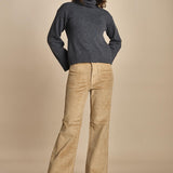 pantalone a zampa con taschine FAUVE WX CAMEL fam 