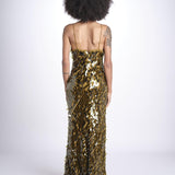 abito in paillettes THE SAPHIRE OLIVE misha 