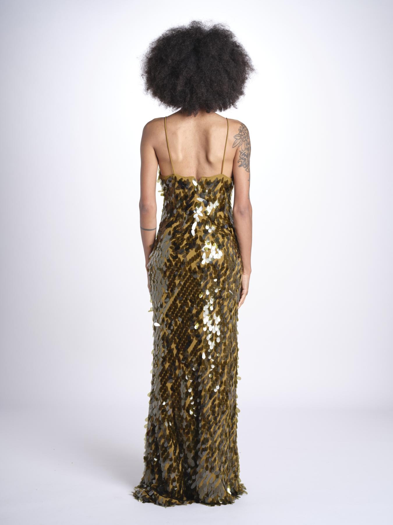 abito in paillettes THE SAPHIRE OLIVE misha 