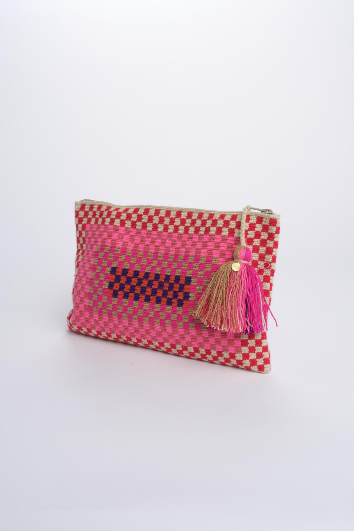 PELICAN bustina a quadretti G12W-0003-3022 RED PINK guanabana 
