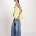 shopping quadrata dipinta a mano SHQM.26E18 Y YELLOW FLUO le daf 