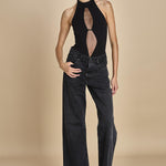 JOLIE BODYSUIT body senza maniche con striscia di tulle centrale JOLIE BLACK undress code 