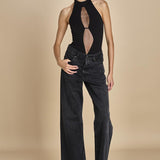 JOLIE BODYSUIT body senza maniche con striscia di tulle centrale JOLIE BLACK undress code 