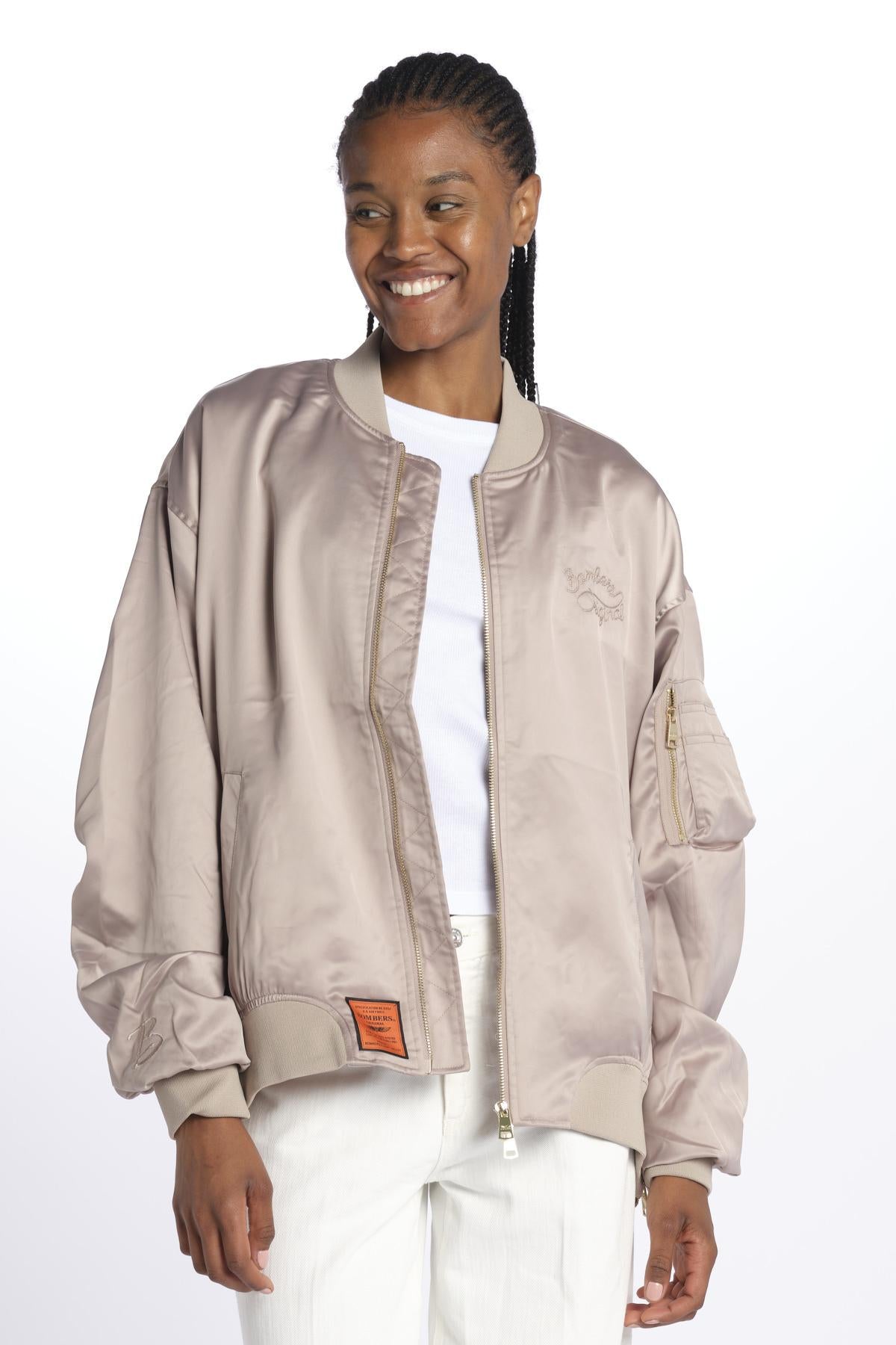BALLERINA raso elegante BALLERINA TAUPE bombers original 