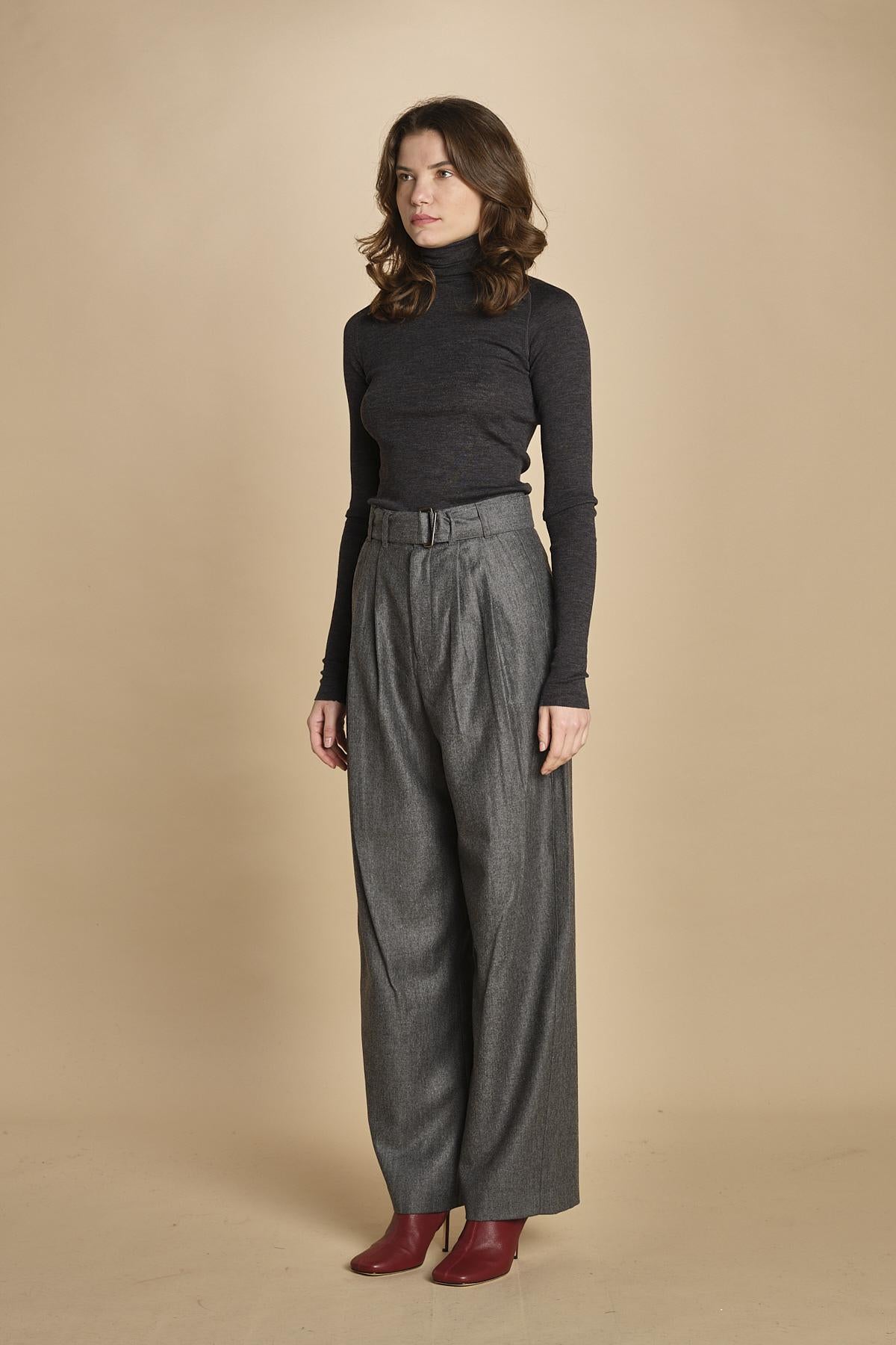 pantalone con due pinces occhio di perenice. PAN0173 GRI0125W soeur 