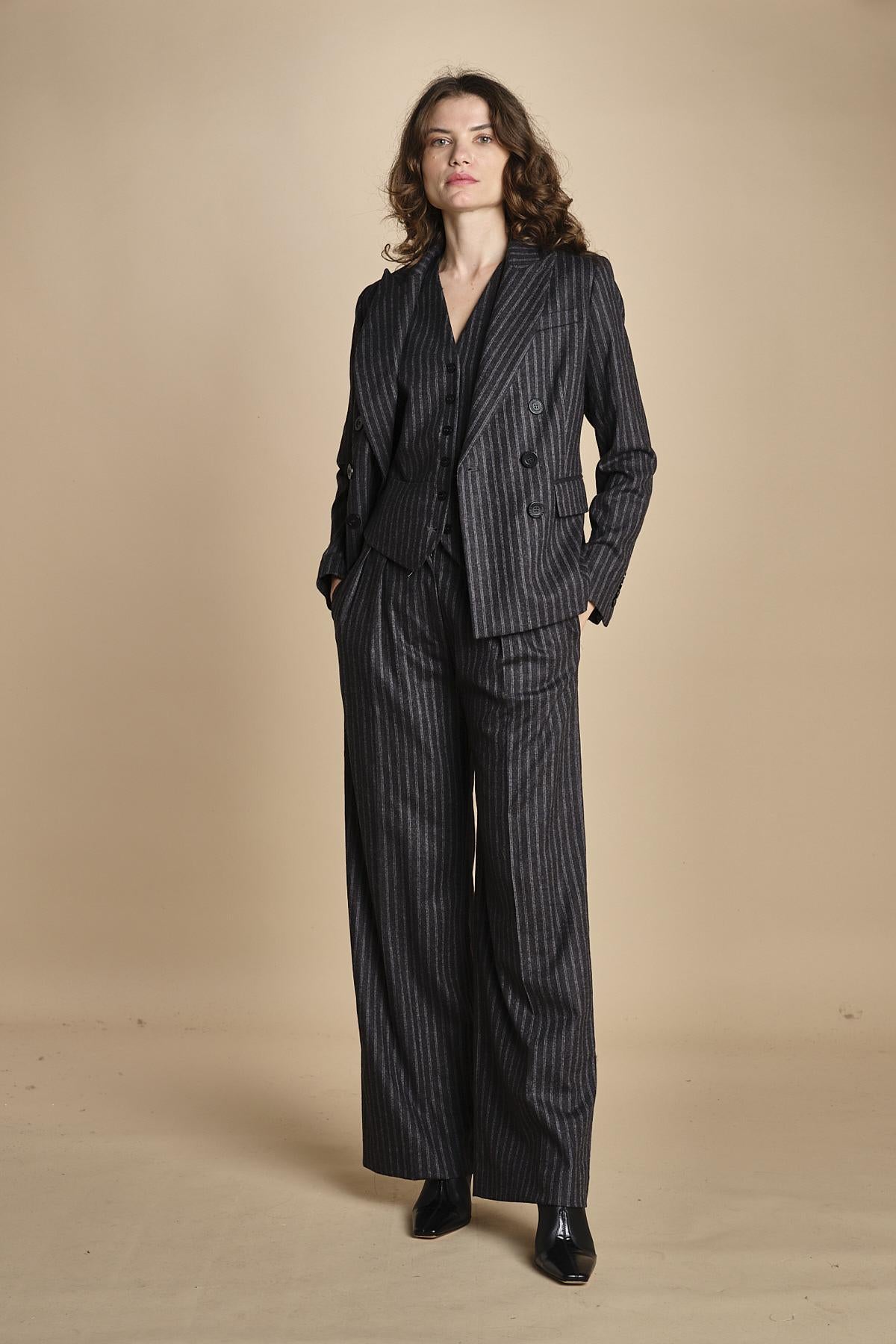 gilet gessato 15V528CO191 P092 GREY ines de la fressange 