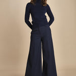 pantalone palazzo ALMA TLWC3101W0206ABTPB NIGHT BLUE T0457 the latest 