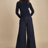 pantalone palazzo ALMA TLWC3101W0206ABTPB NIGHT BLUE T0457 the latest 