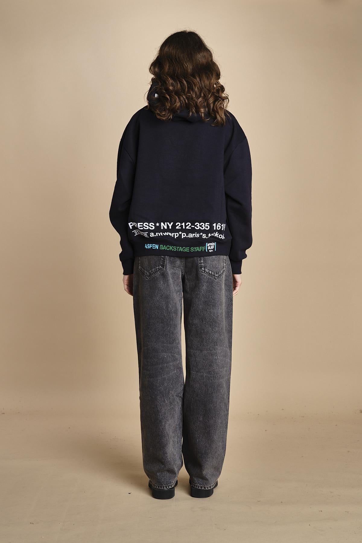 felpa con cappuccio ICE ICE NAVY ZERMATT apres surf 