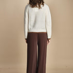 maglia a coste in mohair 15K106WM005 P110 ECRU ines de la fressange 