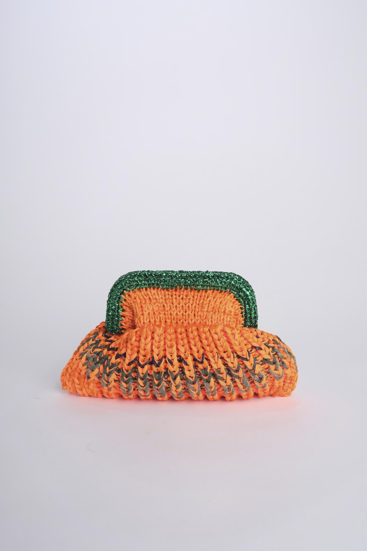 SIS cluctch bag uncinetto multicolor SIS ARANCIO VERDE nadia dafri 