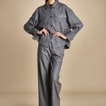 camicia in  flanella con tasche POLINE GREY true avenue 