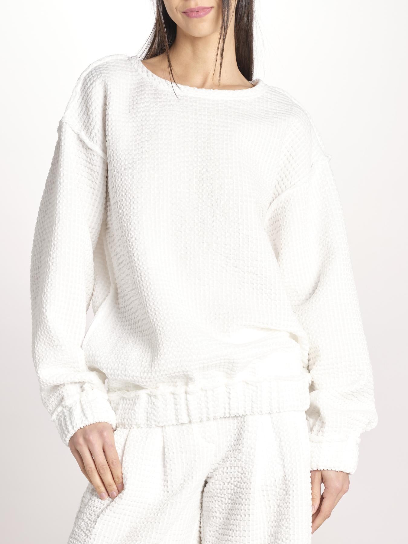 maglia effetto waffle JEJIA MJD171_SHUKU3 WHITE WAFFLE jejia 