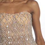 KATHLEEN abito mini con bustier in swaroski HL25 10428 SILVER retrofete 