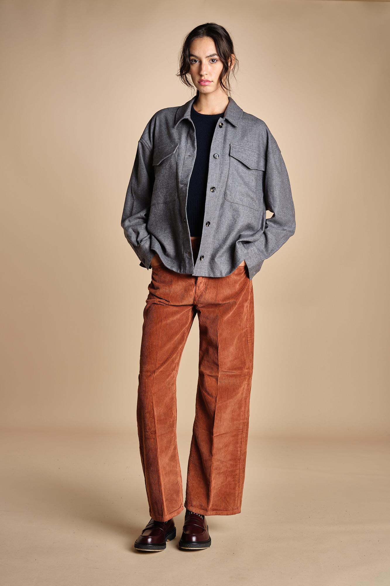 pantalone in velluto cropped ZELDA RUSSETED true avenue 