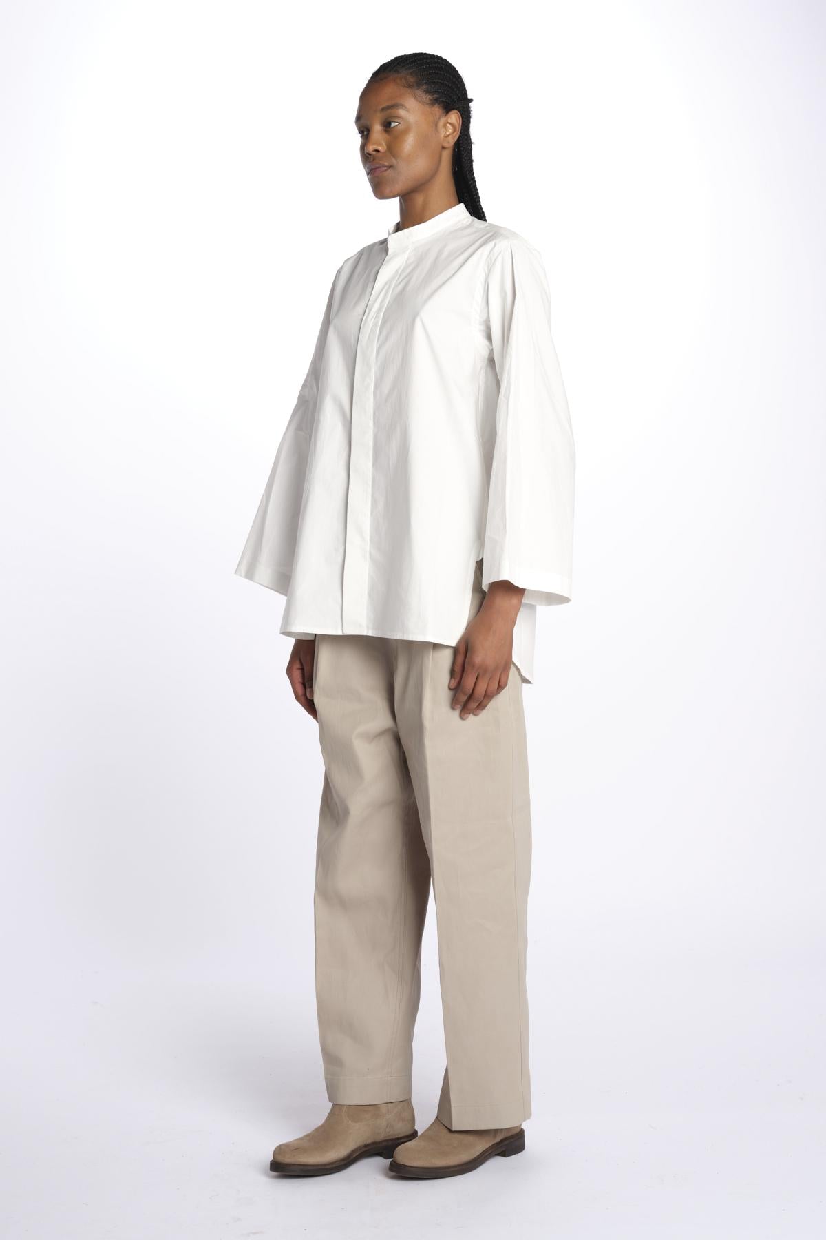 Camicia collo guru con tasca BELGRADE OFFWHITE sofie d'hoore 