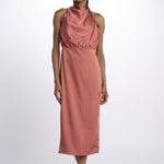 Abito SOLANGE midi scollo dietro 12248047 TERRACOTTA malina 