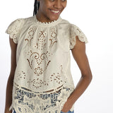 Top GIANNA pizzo macramè 026 BONE sea ny 