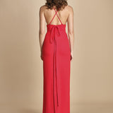 maxidress con spalline sottili incrociate MILLY RED solace 