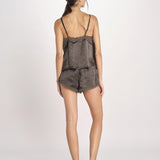 top in seta e pizzo PIP L25103457 DARK GREEN 700 love stories 