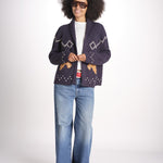 cardigan con cavalli THE HORSE LODGE S463682 NAVY the GREAT 