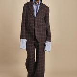 HARRY blazer quattro tasche in galles MJD505_A26240 BROWN COTTON CHECK jejia 