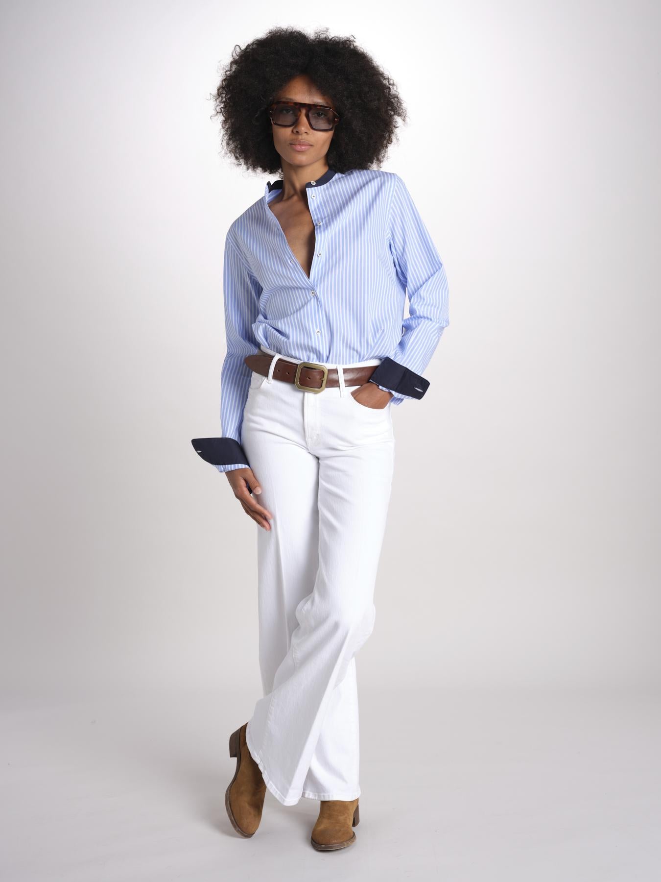 camicia a righe con collo guru MICA5630 BA milaura 