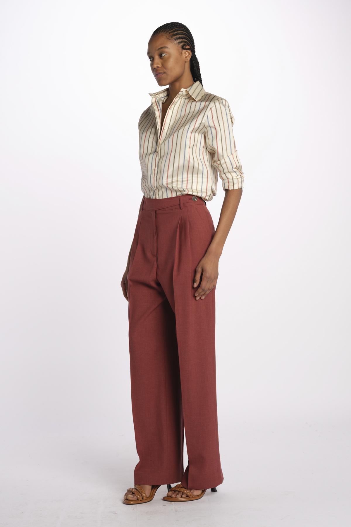 Pantalone MORENA pinces lana seta MORENA687786 48 quelledue 